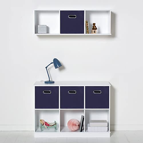 STOREONE Fabric Storage Bins Cubes Baskets Containers-(11X11X11) with Dual Handles for Shelf Closet, Nursery Home ， Bedroom Organizers, Foldable Set of 6 (Navy Blue) - color: Navy Blue, size: 6 pack
