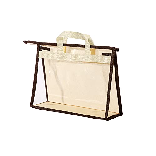 CINPIUK Clear Handbag Storage Bags Purse Organizer for Closet, Zipper Hanging Storage Bag for Handbags, S - color: Beige, size: S-1PCS