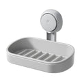 LEVERLOC Soap Dish Holder for Shower Suction Cup Wall Mounted Self Draining NO-Drilling Removable Bar Soap Sponge Holder for Bathroom Bathtub Kitchen Sink Waterproof Strong Vacuum Suction, Grey - style: 1 tier Grey