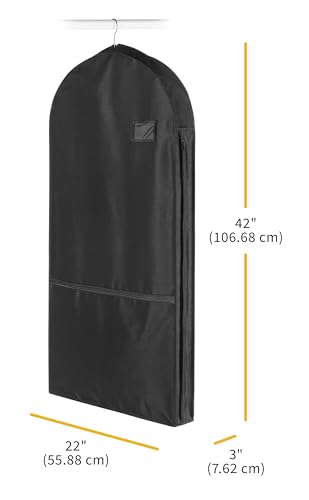 Whitmor Zippered Garment Bag with Pocket - Set of 3 - Black - color: Black（Set of 3）