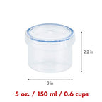 LocknLock Easy Essentials Twist Food Storage lids/Airtight containers, BPA Free, Short - 5 oz - for Candies, Clear - size: 5 Ounce