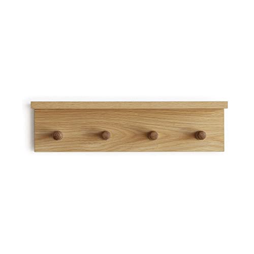 Entrance Coat Rack ，Coat Hooks, Wall-Mounted Wooden Hook Rack, Wall-Mounted Shelves(Oak Colored Finish—A-1) - style: Oak colored finish—A-1