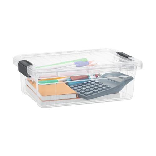 Superio 2.3 Qt Clear Plastic Storage Bin with Lid, Non-Toxic, BPA Free, Odor Free, Organizer Storage Box, Stackable Plastic Tote for Home, Garage, School, and Office, X-Small - size: 2.3" x 2.3" x 2.3"