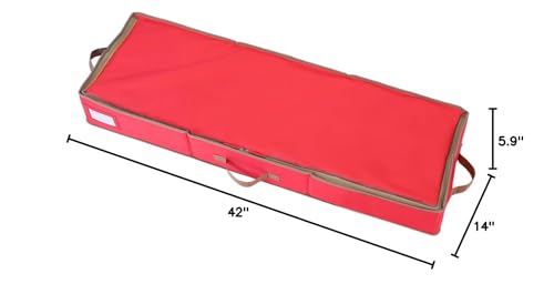 Sattiyrch Gift Wrapping Paper Storage containers,600D Oxford Fabric Christmas Ribbon Gift Bag Bows Storage Box,Holds up to 20 Rolls,42"W x 14"D x 5.5"H (Red) - color: Red