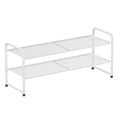 SUFAUY 2-Tier 33" Wide Shoe Rack, Closet Metal Wire, Stackable, White - color: White, size: 2 Tier