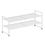 SUFAUY 2-Tier 33" Wide Shoe Rack, Closet Metal Wire, Stackable, White - color: White, size: 2 Tier