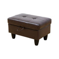 Ottoman Storage Ottoman Bench Faux Leather Footrest Footstool with Hinged Lid for Living Room, Bedroom, Entryway, Brown, 28.5"X19"X17.5" - color: Brown