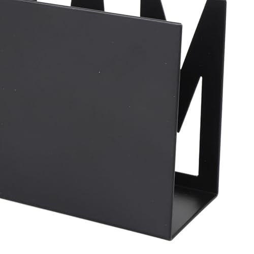 Mail Organizer, Stylish Mail Holder, Iron Letter Holder for Desk with Open Design, Functional Envelope Organizer for Bills, Letters, Papers, 5.91 x 2.17 x 3.74in, Black