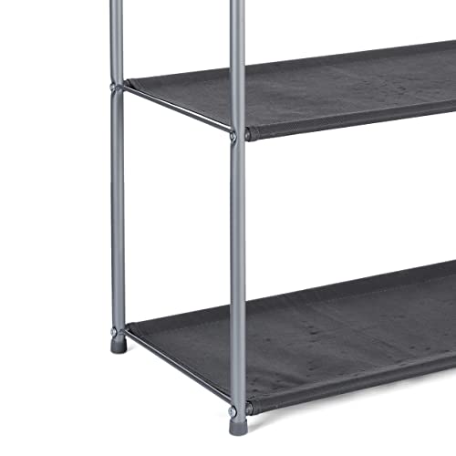 Amazon Basics Freestanding Closet Organizer with Fabric Bins, Drawers and 3 Shelves, Easy to Assemble, Grey, 32.7" x 12.2" x 31"