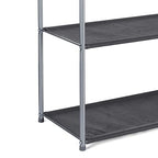 Amazon Basics Freestanding Closet Organizer with Fabric Bins, Drawers and 3 Shelves, Easy to Assemble, Grey, 32.7" x 12.2" x 31"