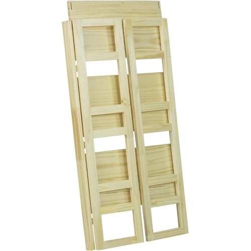 HomeStock 3-Shelf Stackable Folding Office Wood Furniture Bookcase, Contemporary Home and Office Furniture, Sturdy Wooden Shelving Storage Natural/20.75 Inch - color: Natural, size: 20 75 Inch