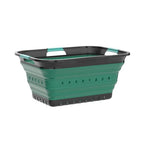 SAMMART 42L (11 gallon) Collapsible Plastic Laundry Basket - Foldable Pop Up Storage Container/Organizer - Space Saving Hamper/Basket (1, Grey/Turquoise Blue) - color: Grey/Turquoise Blue