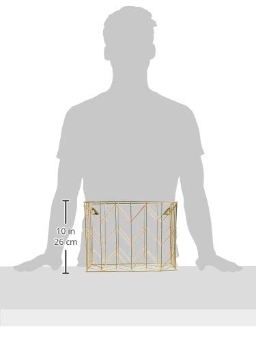 U Brands Hanging File Desk Organizer, Wire Metal, Gold - 894U02-06 (Pack of 6) - size: 9.37H x 12.2W x 6.85D inches (Pack of 6)
