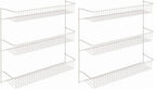 ClosetMaid 3-Tier Hanging Wall Mounted Metal Rack for Spices, Shelf Storage, Pantry Organization, Laundry, Kitchen, Bathroom, White, 8022 (Pack of 2) - size: 18-Inch Wide (Pack of 2), style: 3-Tier