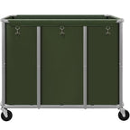 STO STO Commercial Laundry Cart with Lockable Wheels, Large 420L Industrial Rolling Laundry Hamper with Steel Frame, Removable Waterproof Bag, 400 lbs Capacity for Hotels, Hospitals, Factories, Green