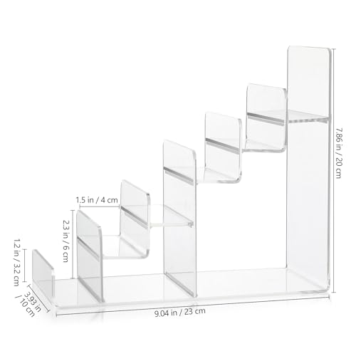 Cabilock 6-Tier Clear Acrylic Display Stand - Multi-Level Wallet Organizer for Sunglasses and Purse Display, Tiered Perfume & Cologne Stand for Men, Slim Riser for Artist Alley & Vendor Craft Show - size: 6 Tier Clear