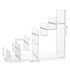 Cabilock 6-Tier Clear Acrylic Display Stand - Multi-Level Wallet Organizer for Sunglasses and Purse Display, Tiered Perfume & Cologne Stand for Men, Slim Riser for Artist Alley & Vendor Craft Show - size: 6 Tier Clear