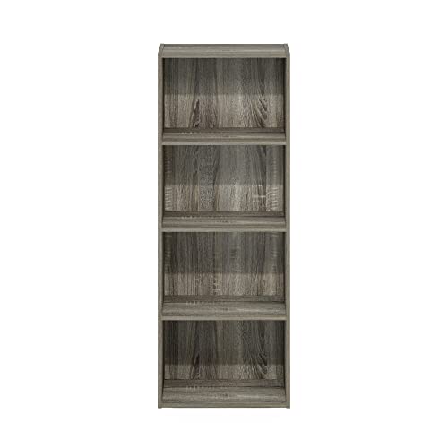 Furinno Luder Bookcase / Book / Storage, 4-Tier, French Oak - color: French Oak, size: 4-Tier, 9.3 x 15.6 x 41.7