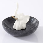 Marble Jewelry Dish - Rings Holder - color: Black