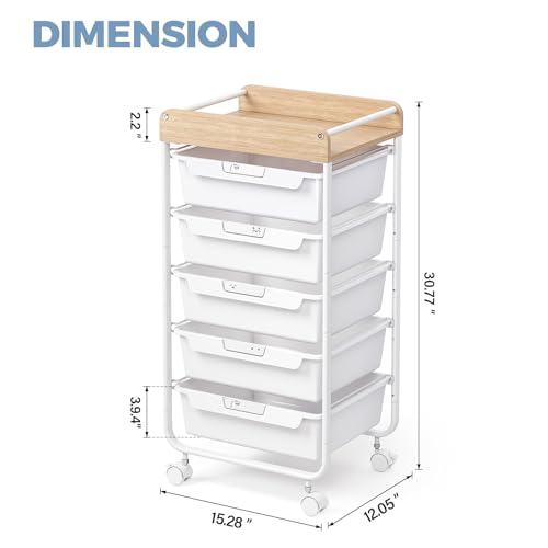 APEXCHASER Utility Cart with 5 Drawers,Rolling Storage Cart for Crafters Artists Kids Teacher Student Storage Arts Crafts & Sewing Study Supplies in Craft Room Dorm Classroom Kids Room-White - color: White, size: 5-Drawers