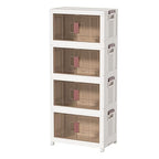 60GAL/240QT 4 tier large stackable storage bins with lid and wheels, collapsible storage bins plastic with doors，suit for clothes, closet, home and office - size: 60QT, style: 4 Pack