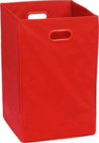 Simple Houseware Foldable Closet Laundry Hamper Basket, Red - color: Red