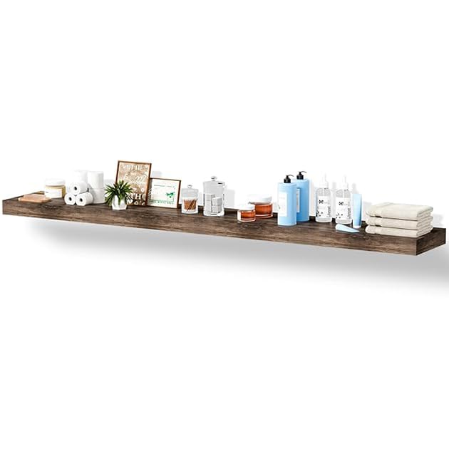 Floating Shelves for Wall, Bathroom Shelves Over Toilet, Wall Shelves & Book Shelf for Room, Hanging Shelf, Modern Wooden Mounted Floating Shelves, 48x7x1.5 in (Smoke Gray, Set of 1) - color: Smoke Gray, size: 48"(set of 1)