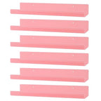 Dezzer 6 Pack Acrylic Shelves for Wall, 15" Acrylic Floating Shelves for Bathroom Bedroom, Invisible Bookshelf Wall Ledge Storage Shelf Books Perfume Toys Action Figure Display Shelves, Pink - style: 15 inch 6-pack Pink