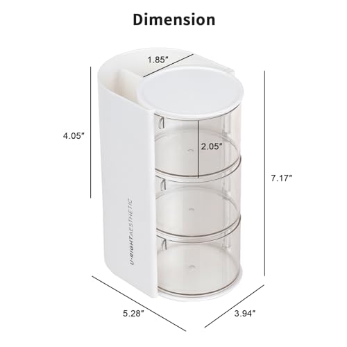 FABROK 3-Layer Clear Hair Accessories Organizer with Hair Brushes Holder, Rotatable Small Jewelry Box for Clip Earring Necklaces, Desktop Organizer Case for Cotton Swab, Accessories - color: White, size: 3-Layer