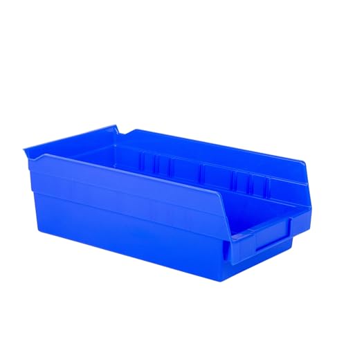 Hudson Exchange 12 x 6 x 4" (12 Pack) Plastic Nesting Storage 12” Shelf Bin Container - 15 lb Capacity, Blue - color: Blue, size: 12 Pack