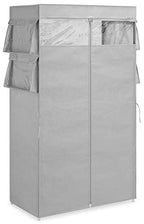 Whitmor, Gray Covered Wardrobe with Accessory Storage - color: Grey