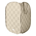 3 Sprouts Pop Up Hamper - Collapsible Laundry Basket, Popup & Foldable Design - Durable Waterproof Fabric for Dirty Clothes, Toys & Towels - Ideal for Dorm, Bedroom & Baby Nursery, Checkerboard Beige - color: Checkerboard Beige
