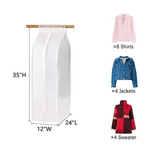 XIAKE Garment Bags M/oth-proof Dust Cover Coat Hanging Clothes Storage Bag Premium Thickened Clothing Organizer Moisture-proof Dust-proof Clothes Cover - size: 24"L * 12"W * 35"H