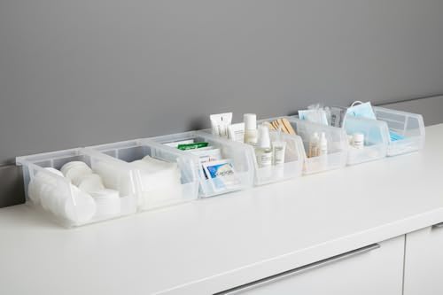 Hudson Exchange 7-1/2" x 4" x 3" (12 Pack) Plastic Stackable Storage Bin and Hanging Container, Clear - color: Clear, size: 12 Pack