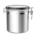 ENLOY 165oz Stainless Steel Airtight Canister for Kitchen, Large Flour Coffee Bean Tea Cereal Sugar Cookie Metal Food Storage Canisters with Clear Lid and Sturdy Locking Clamp (7.7 * 7.7 * 8.4in) - size: Large