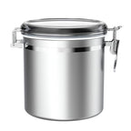 ENLOY 165oz Stainless Steel Airtight Canister for Kitchen, Large Flour Coffee Bean Tea Cereal Sugar Cookie Metal Food Storage Canisters with Clear Lid and Sturdy Locking Clamp (7.7 * 7.7 * 8.4in) - size: Large