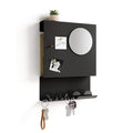 Key Holder Wall Mount and Mail Organizer - Hide Your Mail with a Modern and Minimal Look (Black) - color: Black