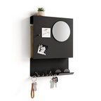 Key Holder Wall Mount and Mail Organizer - Hide Your Mail with a Modern and Minimal Look (Black) - color: Black
