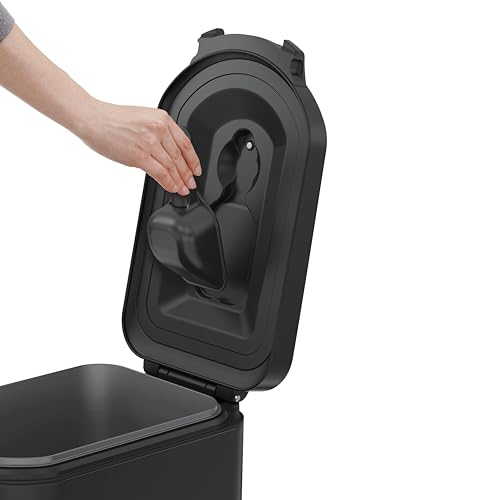 simplehuman 30 Liter, 32 lb / 14.5 kg Large Pet Food Storage Container for Dog Food, Cat Food, and Bird Feed, Matte Black - color: Matte Black, size: Large