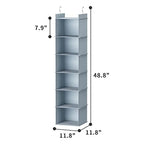 YOUDENOVA Hanging Closet Organizer, 6-Shelf Closet Hanging Shelves, Grey - color: Grey, size: 6-Tier