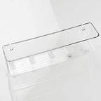 mDesign Plastic Wall Mount Mail and Key Holder with 5 Hooks, Hanger Rack Shelf for Home Entryway, Mudroom, Kitchen, Hold Letters, Cards, Magazines, Coats, Umbrellas, Ligne Collection - Clear - color: Clear