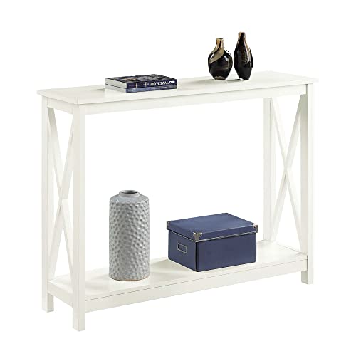 Convenience Concepts Oxford Console Table 39.5" - Sofa Table with Storage Shelf, Transitional Entryway Hall Table for Living Room and Bedroom, Display Foyer Table, Ivory - color: Ivory
