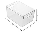 Pack Of 4 Plastic Kitchen Organization Pantry Storage Bins - Fridge Organizer Household Food Baskets for Countertops, Cabinets, Refrigerator, Freezer, Bedrooms, Bathrooms