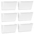 Gawerk Clear Acrylic Single Pocket, Plastic Hanging Wall Mount File Holder for Office Home (White, 6 Pack) - color: White, size: 6 Pack