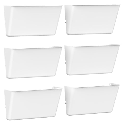 Gawerk Clear Acrylic Single Pocket, Plastic Hanging Wall Mount File Holder for Office Home (White, 6 Pack) - color: White, size: 6 Pack