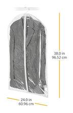 Whitmor Zippered Hanging Suit Bag - Clear,Gray - color: Gray