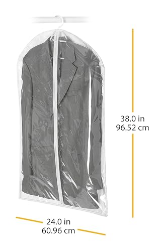 Whitmor Zippered Hanging Suit Bag - Clear,Gray - color: Gray