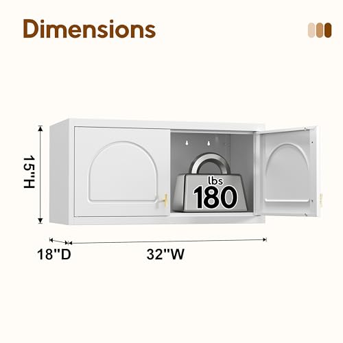 UNICOLY 15" Wall Mounted Storage Cabinet, Small Armoire Wardrobe Closet, Small Hanging Cabinet for Bedroom School, Employee, Gym, Armarios De Ropa para Dormitorio, Assembly Required, White - color: White, size: 15.74 Inch arched-J with 0 Drawers