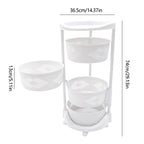 Multi-Layer Kitchen Storage Basket Rotating Vegetable Organizer Cart with Lockable Casters Rolling Living Room Standing Rack with Shelve for Bathroom,Bedroom,29in Height (4Tier-White) - size: 4Tier-White