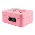 KYODOLED Medium Cash Box with Combination Lock Safe Metal Money Box with Money Tray for Security Lock Box 7.87x 6.30x 3.54Inch Pink Medium - color: Pink, size: Medium